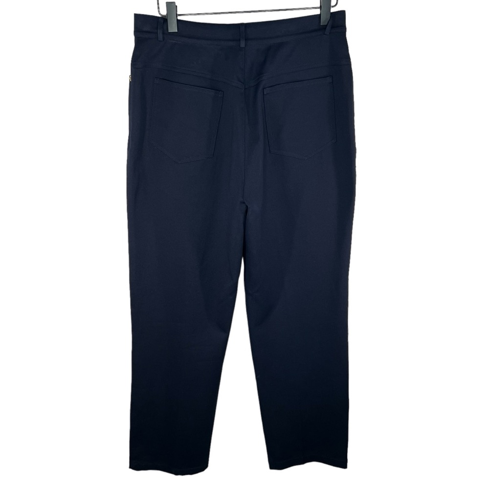 St John Sport Navy Straight Leg Pants Gold Accents 8 - Picture 2 of 6